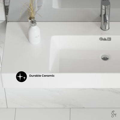 St. Tropez 36" Rectangle Wall-Mounted Sink with Right Side Faucet Mount