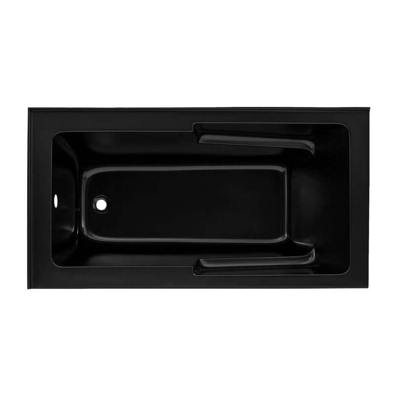 Claire 60 x 32 Left Drain Soaking Alcove Corner Apron Bathtub in Matte Black