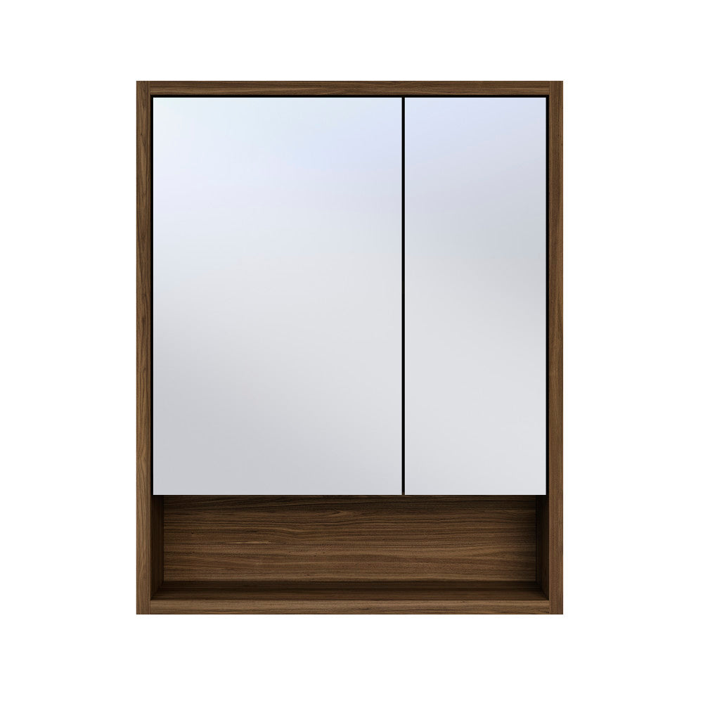 Delice 24 x 30 Rectangular Wall Mount Medicine Cabinet in Walnut with Open Shelf