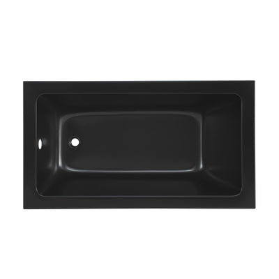 Voltaire 54" x 30" Reversible Drain Drop-In Bathtub in Matte Black