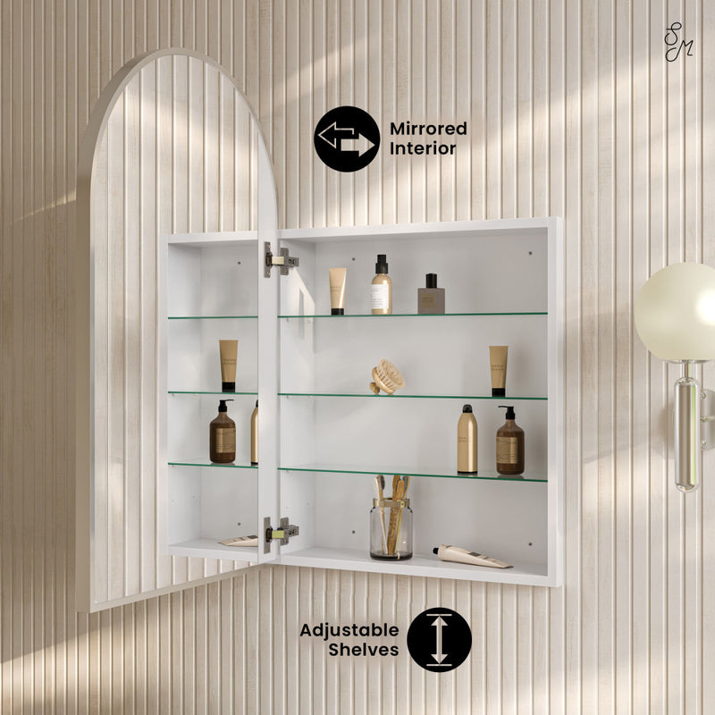 Porte 20 x 30 Arched Recessed/Wall Mount Medicine Cabinet with Mirror in Chrome