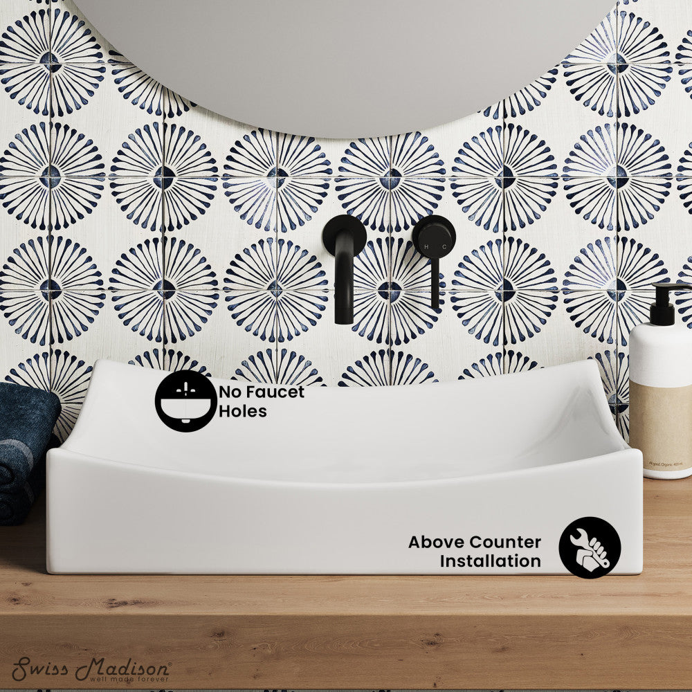 Marseille 25.5” Rectangle Vessel Bathroom Sink
