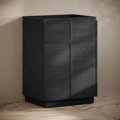 St. Tropez 24" Freestanding Bathroom Vanity Cabinet without Top in Black Oak