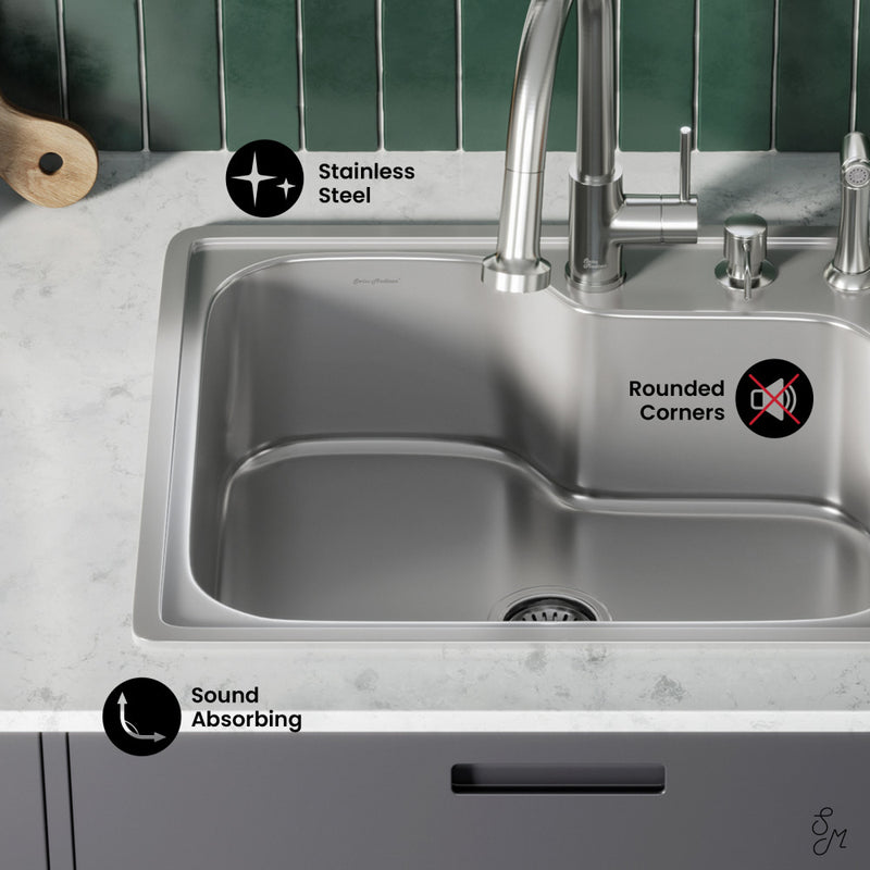 Ouvert 25 x 22 Stainless Steel Single Basin Top-Mount Kitchen Sink