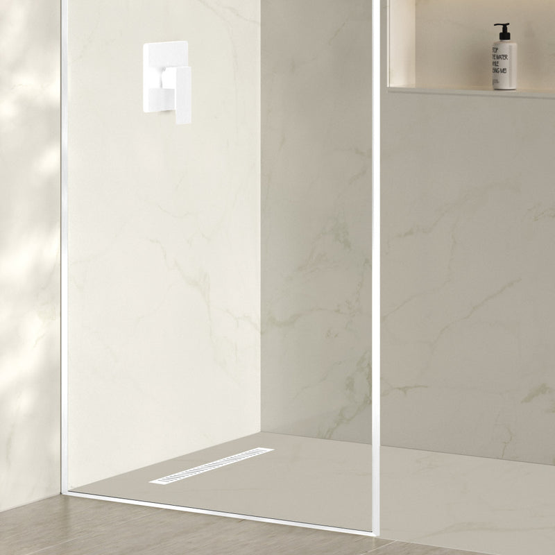 Voltaire 24" Stainless Steel Linear Shower Drain in Matte White