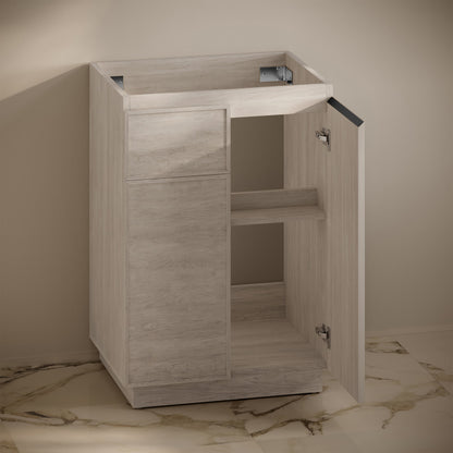 St. Tropez 24" Freestanding Bathroom Vanity Cabinet without Top in White Oak