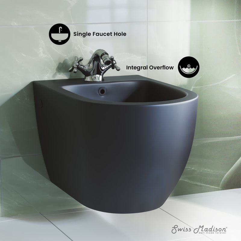 St. Tropez Wall Hung Bidet in Matte Black