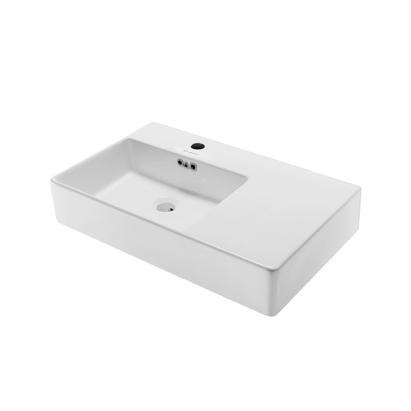 St. Tropez 30" Rectangle Wall-Mounted Sink with Left Side Faucet Mount