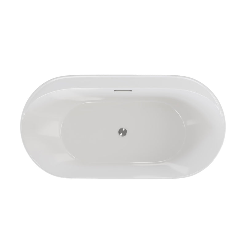 Monaco 59" Freestanding Bathtub with Matte Black Stand