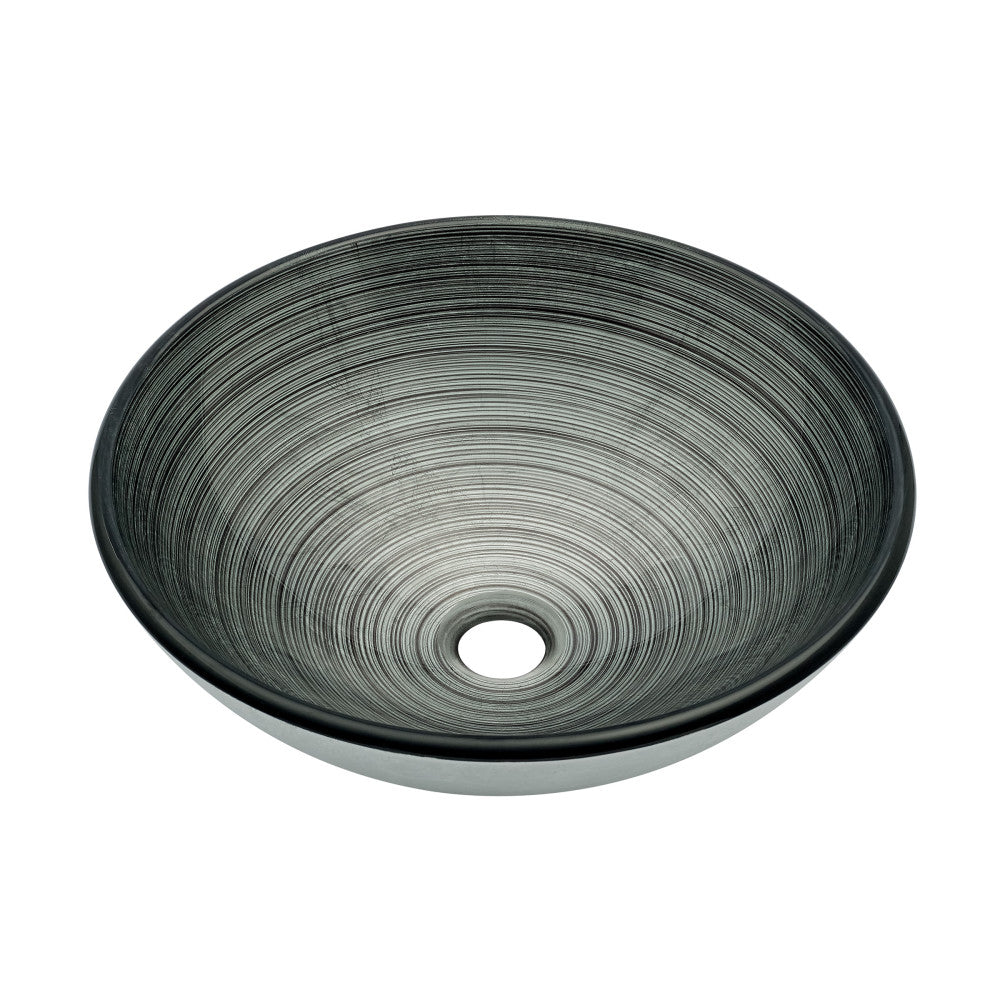 Cascade 16.5 Glass Vessel Sink with Faucet, Smoky Gray