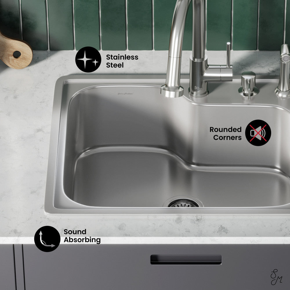 Ouvert 25 x 22 Stainless Steel Single Basin Top-Mount Kitchen Sink