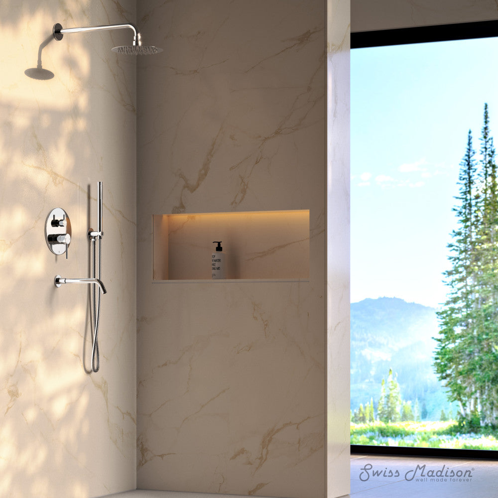 Ivy 1.8 GPM Wall Mount Fixed Shower Head with Hand Sprayer and Tub