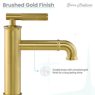 Avallon Single Hole, Single-Handle Sleek, Bathroom Faucet in Brushed Gold