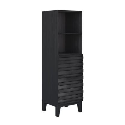 Cascade 17 x 17 x 60 Freestanding Linen Cabinet in Black Oak