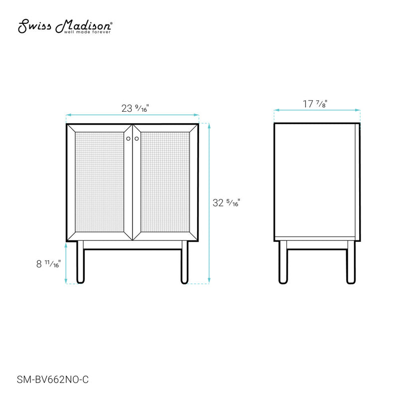 Classe 24" Freestanding Bathroom Vanity Cabinet without Top in Natural Oak