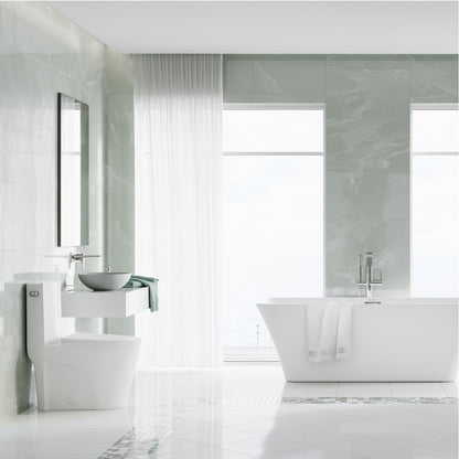 St. Tropez One-Piece 10" Rough-in 1.28 GPF Left Flush Elongated Toilet in Glossy White (6 - Pack)