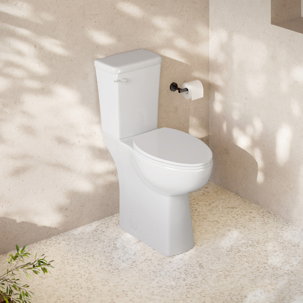 Classe Extra Tall Two-Piece 12" Rough-in 1.28 GPF Elongated Toilet – 21" Bowl Height – Glossy White