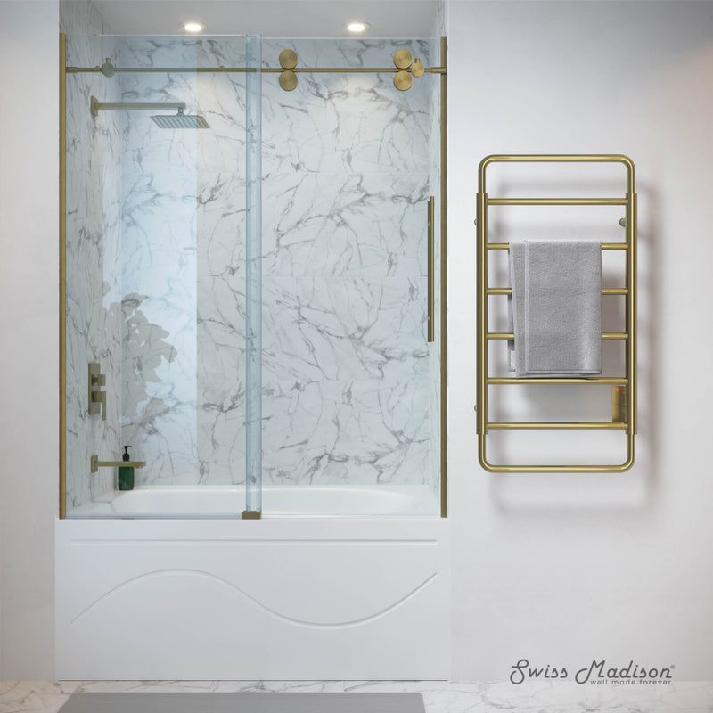 Ivy 8-Bar Electric Towel Warmer in Brushed Gold