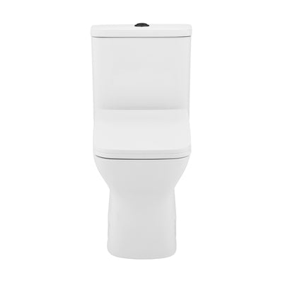 Carre One Piece Square Toilet Dual Flush, Black Hardware