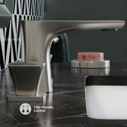 Monaco 8 in. Widespread, 2-Handle, Bathroom Faucet in Brushed Nickel