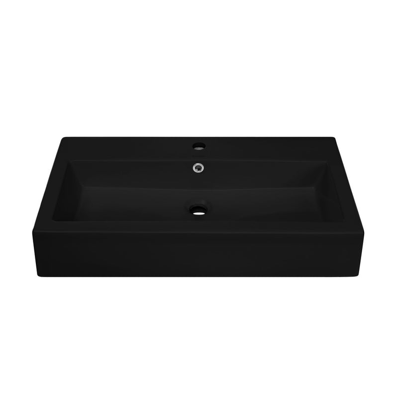 Voltaire 32" Rectangle Wall-Mounted Sink in Matte Black