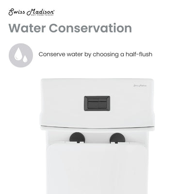 Concorde One Piece Square Toilet Dual Flush, Black Hardware 1.1/1.6 gpf