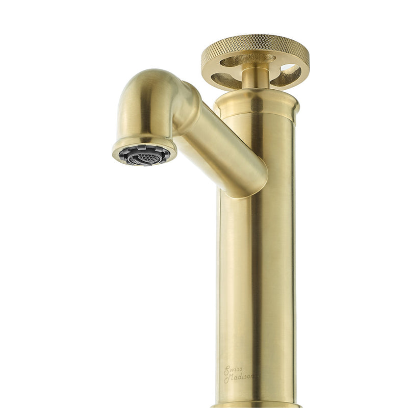 Avallon Single Hole, Single-Handle Wheel, Bathroom Faucet in Brushed Gold