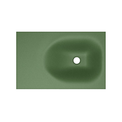 Lisse 24" Rectangle Concrete Wall-Mount Bathroom Sink in Royal Green with Matte Black Frame