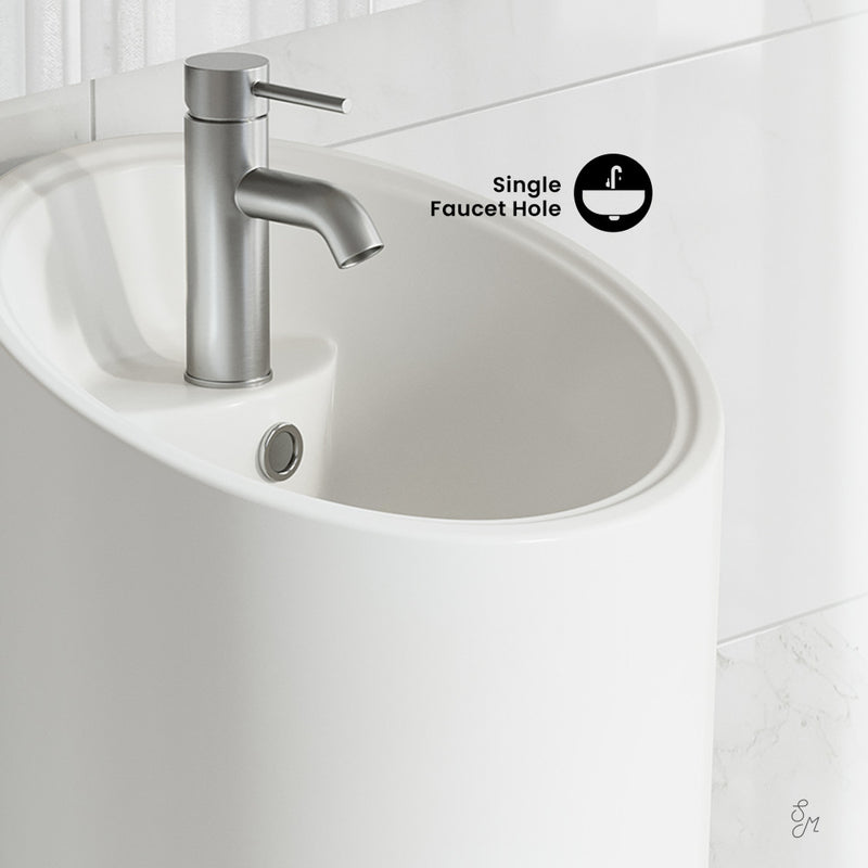 St. Tropez Circular One Piece Pedestal Sink