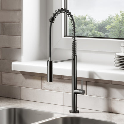 Chalet Single Handle, Pull-Down Kitchen Faucet in Matte Black