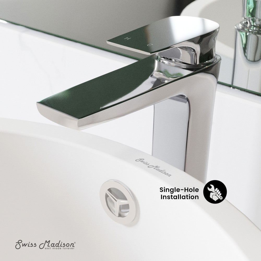 Monaco Single Hole, Single-Handle, High Arc Bathroom Faucet in Chrome