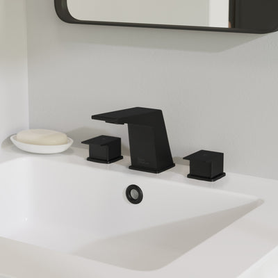 Carre 8 in. Widespread, 2-Handle, Bathroom Faucet in Matte Black