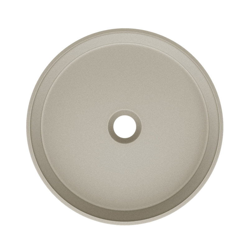 Lisse 14.5" Concrete Round Vessel Sink in Matte Taupe