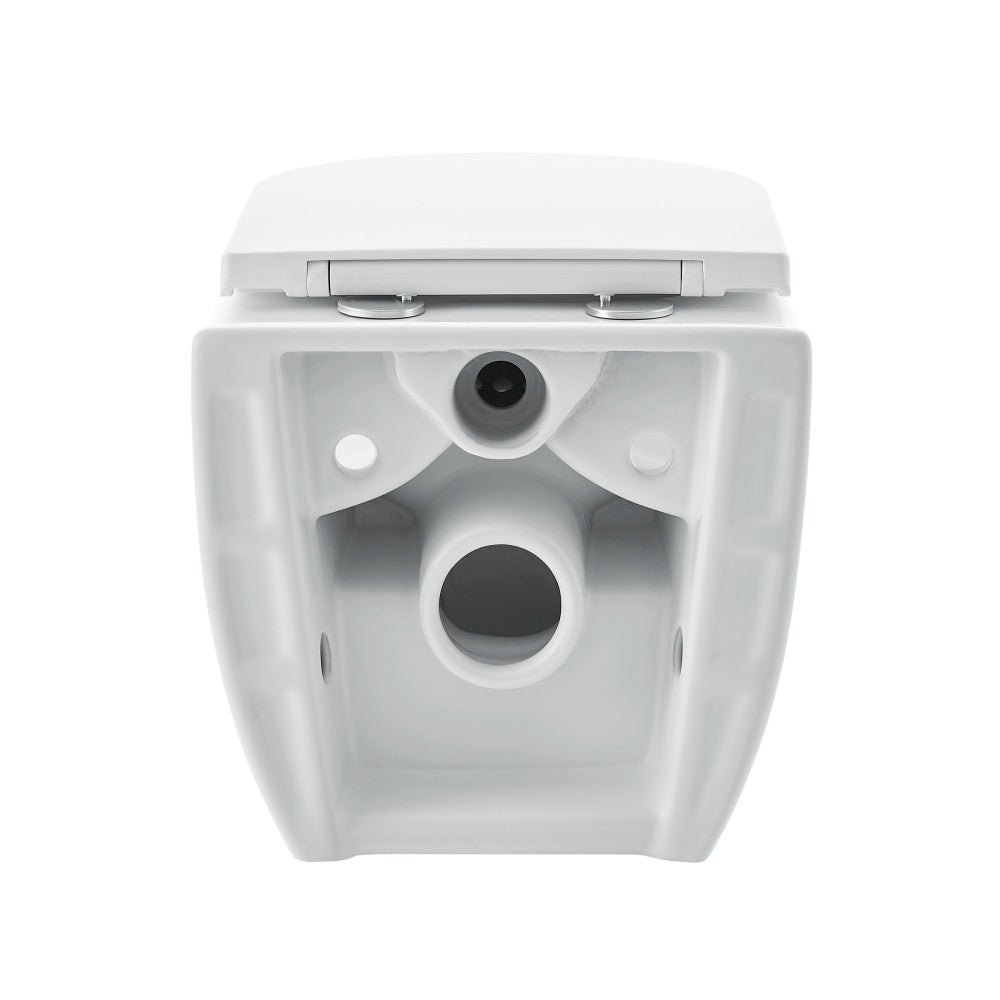 Ivy Wall-Hung Toilet Bundle 0.8/1.6 GPF Dual Flush in Glossy White with Flush Plate