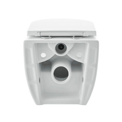 Ivy Wall-Hung Toilet Bundle 0.8/1.6 GPF Dual Flush in Glossy White with Flush Plate