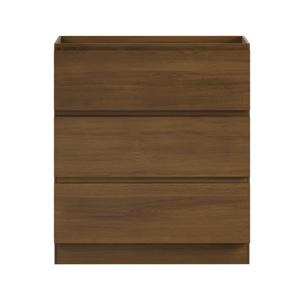Liberte 30" Freestanding Bathroom Vanity Cabinet without Top in Brown Oak