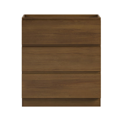 Liberte 30" Freestanding Bathroom Vanity Cabinet without Top in Brown Oak