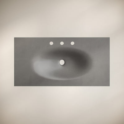 36" 3-Hole Widespread Concrete Vanity Sink Top in Matte Dark Gray