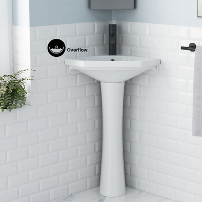 St.Tropez Corner Two-Piece Pedestal Sink