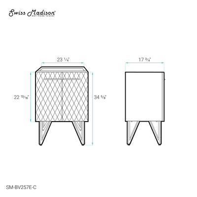 Annecy 24 Diamond Grey Bathroom Vanity Cabinet Only (SM-BV257E)