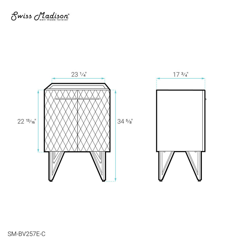 Annecy 24 Diamond Grey Bathroom Vanity Cabinet Only (SM-BV257E)