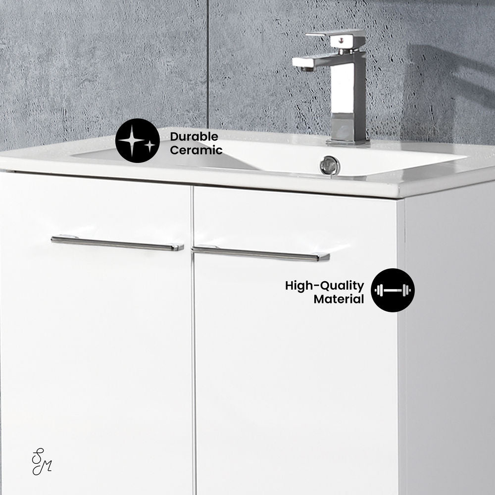 Annecy 24" Freestanding Bathroom Vanity in White with Sink Top