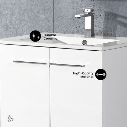 Annecy 24" Freestanding Bathroom Vanity in White with Sink Top