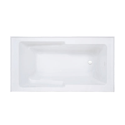 Voltaire 60 x 30 Skirted Right Drain Soaking Apron Bathtub in Glossy White with Integrated Overflow and Armrest, Drain Included