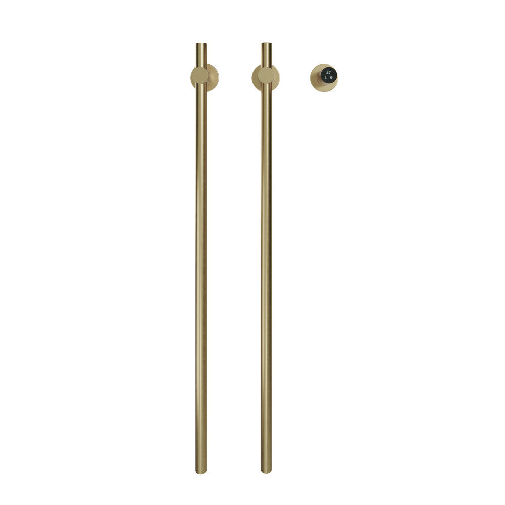 Monaco 2-Bar Electric Towel Warmer with Timer in Brushed Gold