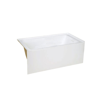 Voltaire 48 x 32 Skirted Right Drain Soaking Apron Bathtub in Glossy White with Integrated Overflow, Drain Included