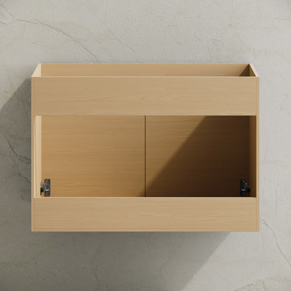 St. Tropez 30" Wall-Mounted Bathroom Vanity Cabinet without Top in Natural Oak