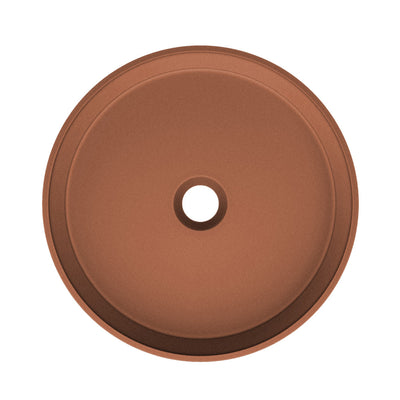 Lisse 14.5" Concrete Round Vessel Sink in Matte Terracotta