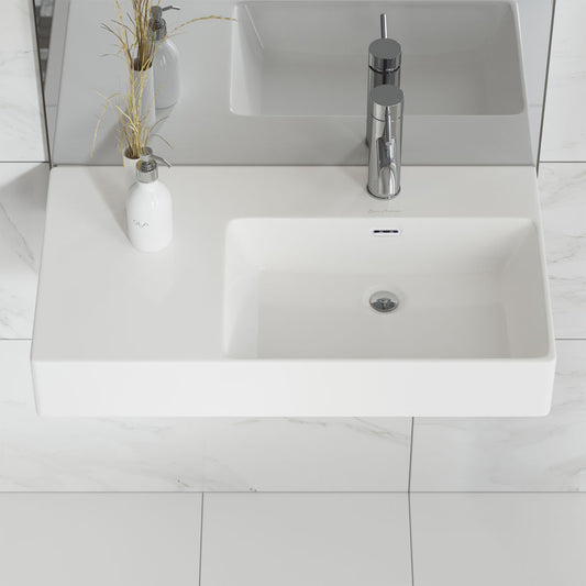 St. Tropez 30" Rectangle Wall-Mounted Sink with Right Side Faucet Mount