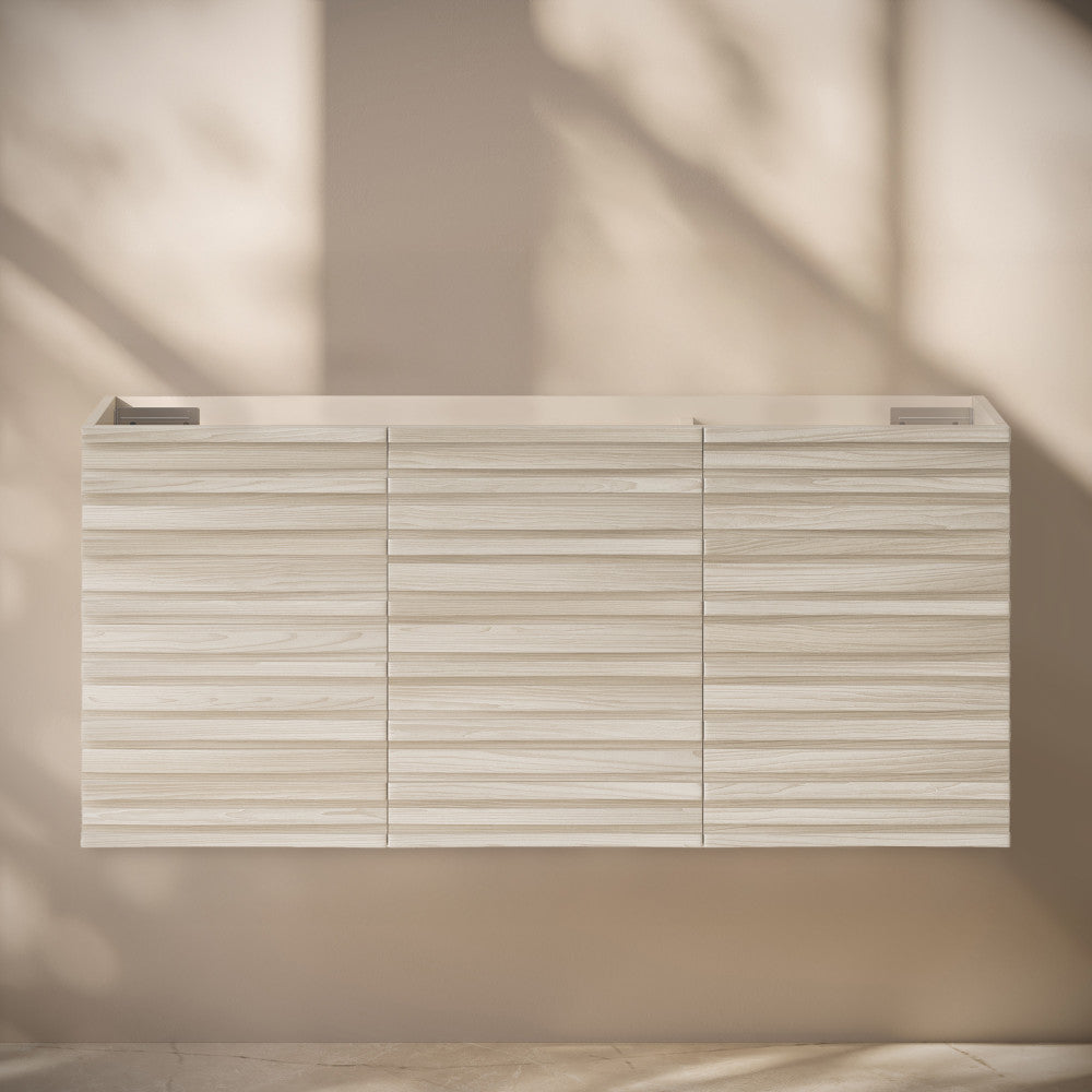 Cascade 48" Wall-Mounted Bathroom Vanity Cabinet without Top in White Oak